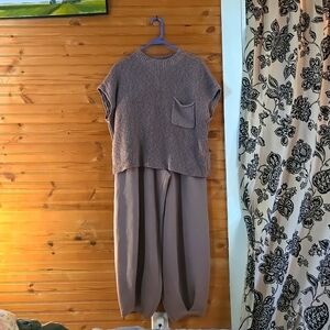 Free People Freya Sweater Set, Large, Cashmere Combo